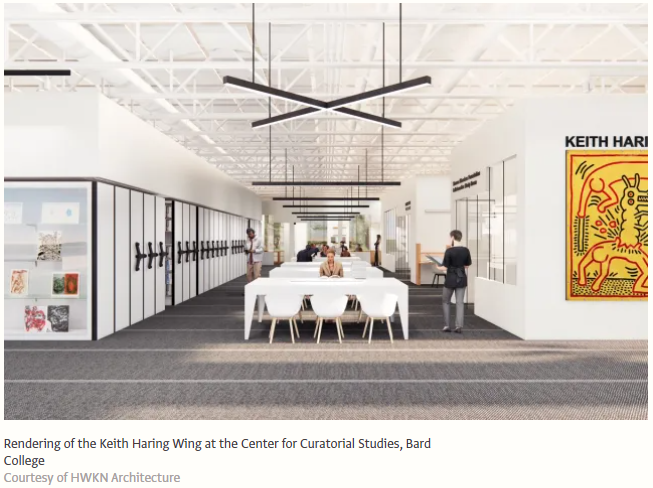 Rendering of the Keith Haring Wing at the Center for Cultural Studies at bard College courtsey of HWKN Architecture